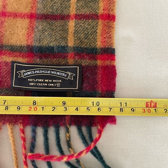 James Pringle Weavers Plaid Wool Scarf - Picture 4 of 5